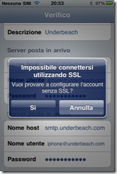 Screenshot iPhone Provare senza SSL