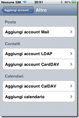 Screenshot iPhone Tipo Account altro Screenshot iPhone Tipo Account altro